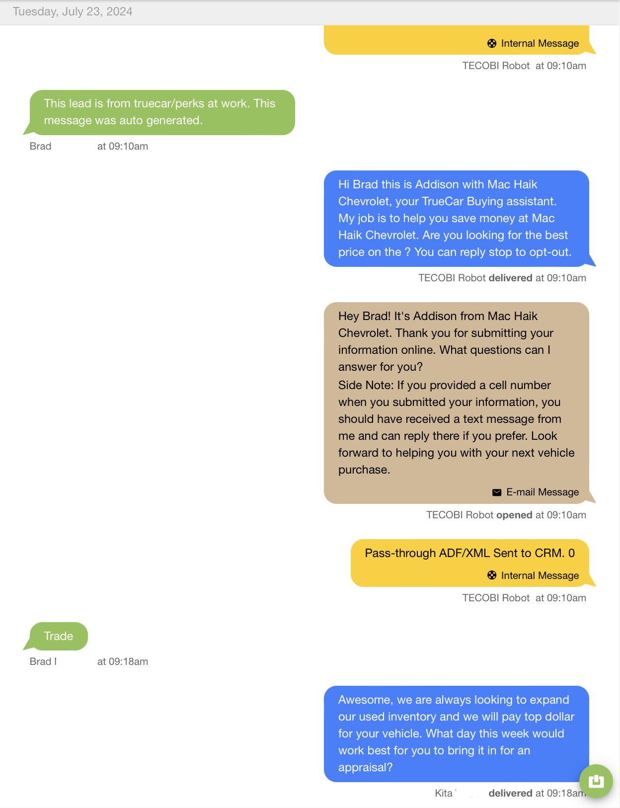 Initial Lead Response 